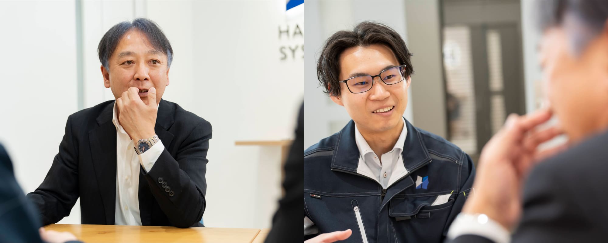 質問をする若手社員